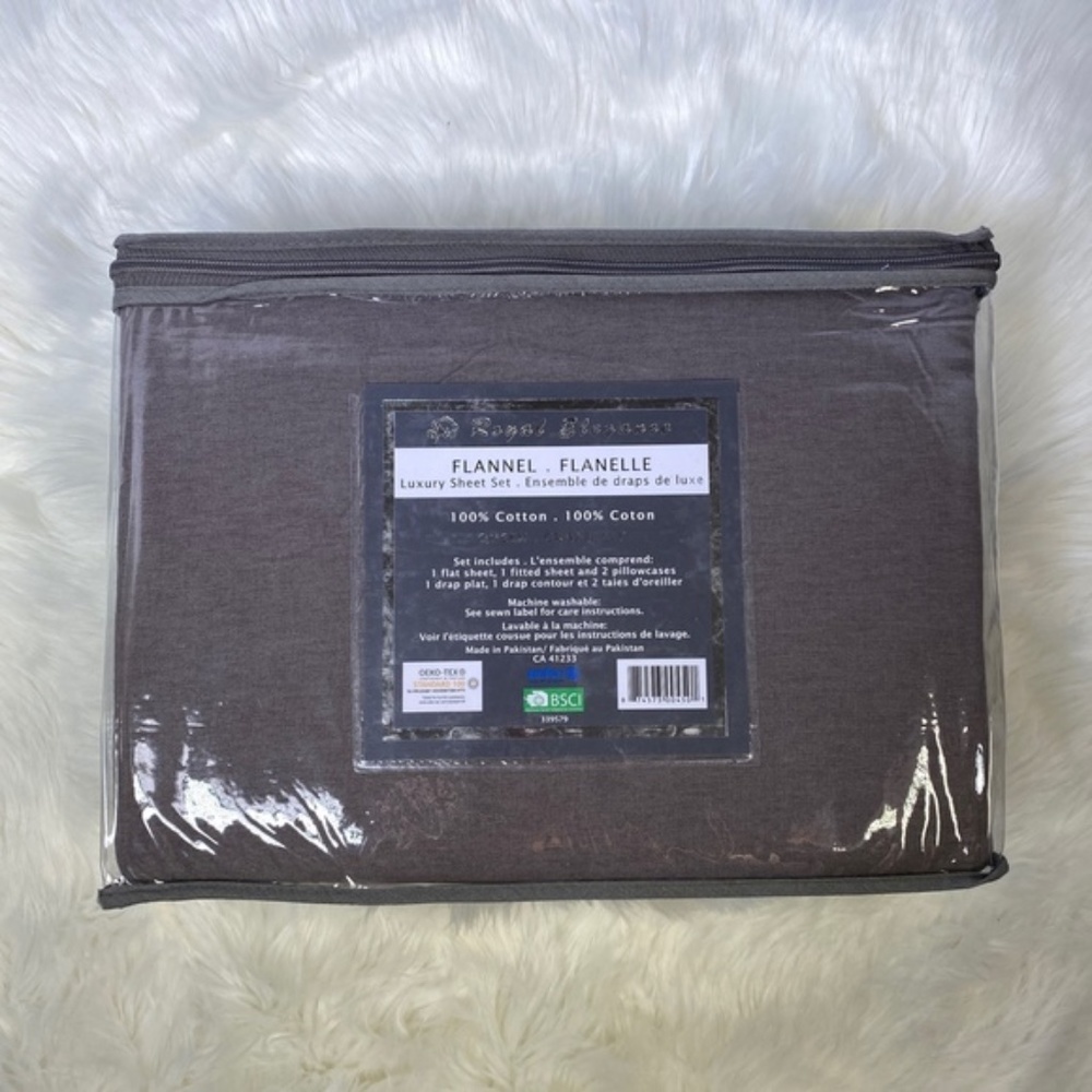 ⭐️SEE NEW LISTING⭐️Queen 4pc Flannel Charcoal Bedsheets - Picture 3 of 4